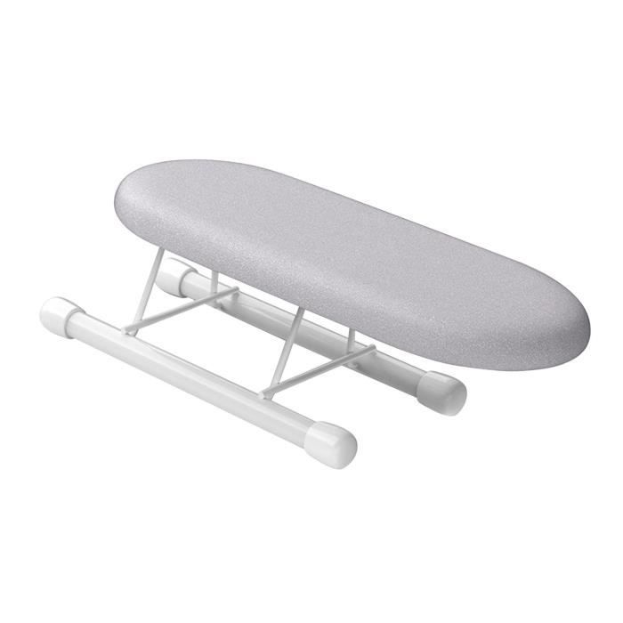 Table à Repasser Pliable Avec Repose-fer - Planche Compacte Et Légère Pour Maison, Voyage - Hauteur Réglable, Pieds Antidérapants - Gris