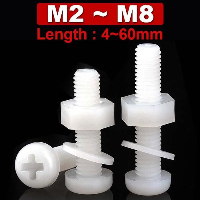 Jeu de rondelles plates nylon joint plat M2-M10 M2/M3/M4/M5/M6/M8/M10