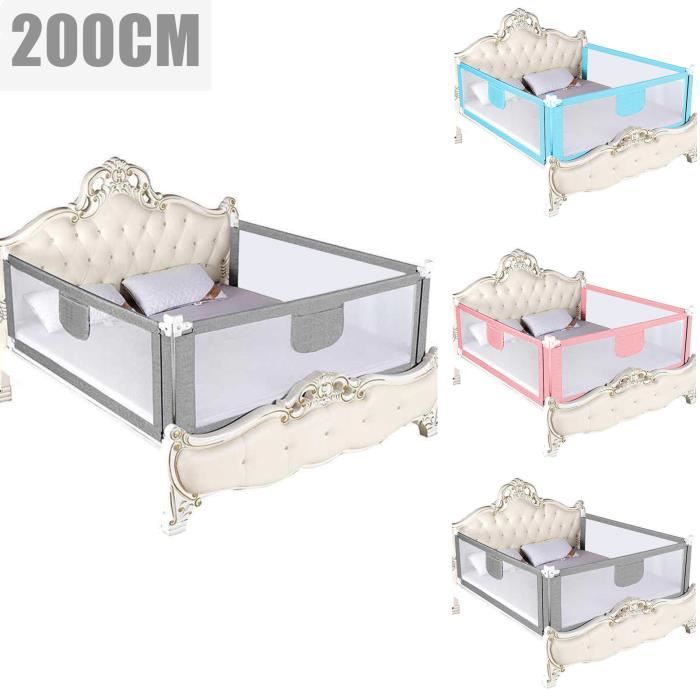 Barrière De Lit Bébé GOLDCMN - Clôture Portative à Levage Vertical - Gris 150cm