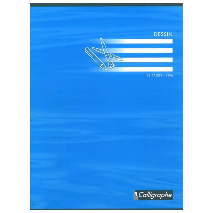 Cahier piqué dessin 24x32 32p uni 120g