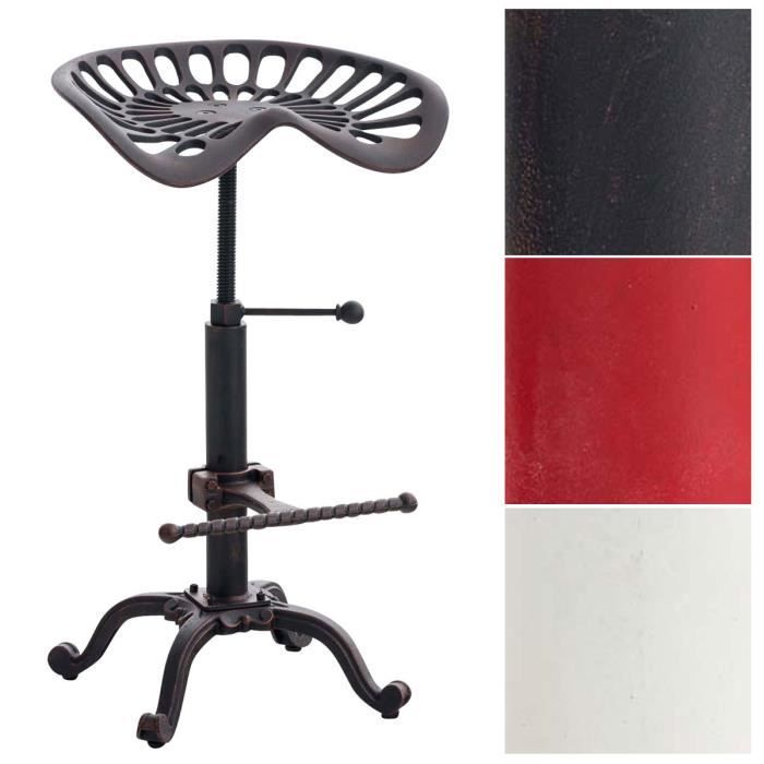 Tabouret de Bar Industriel Butch I - CLP - Siège en Fer Forgé - Pieds en Métal - Hauteur Réglable