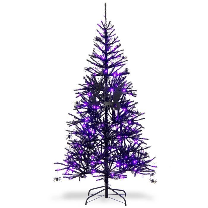 180cm Sapin de Noël Artificiel LED Lumineux 230 Branches Lumière à  Variation de Couleurs avec Etoile à la Cime et Flocons de Neige