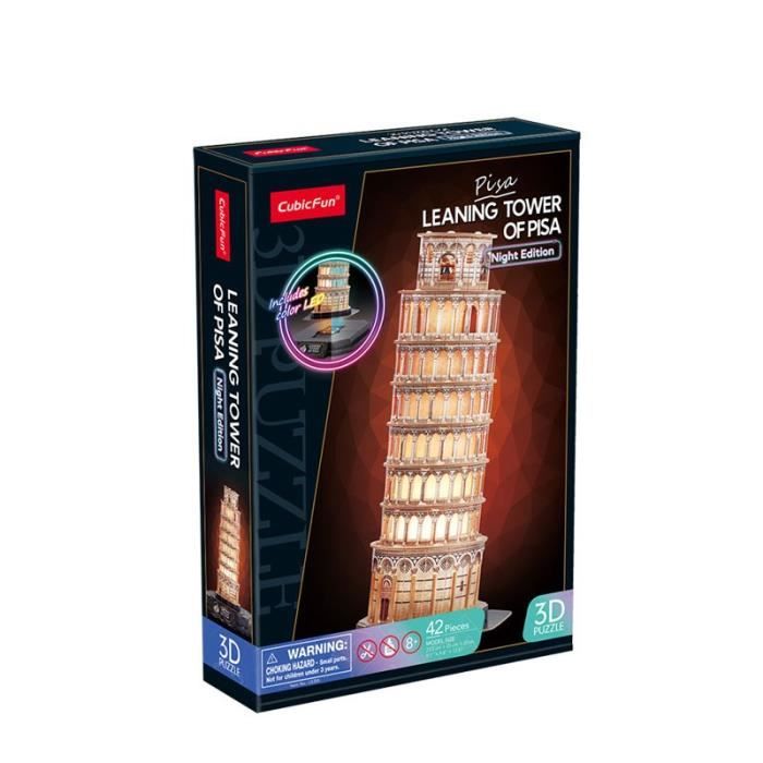 Puzzle 3D - CUBICFUN - Pisa LED - 250-400 pièces - Intérieur - Effet lumineux LED Puzzle 3D - CUBICFUN - Pisa LED - 250-400 pièces - Intérieur - Effet lumineux LED