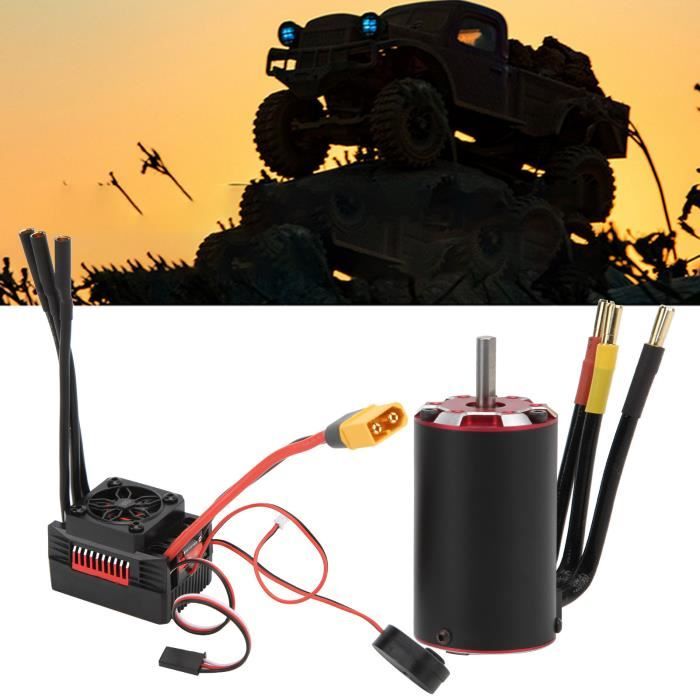 Moteur RC Sans Balais Fasizi F540 3300KV + ESC 60A - Combo Pour Voiture 1/10 - Haut Couple