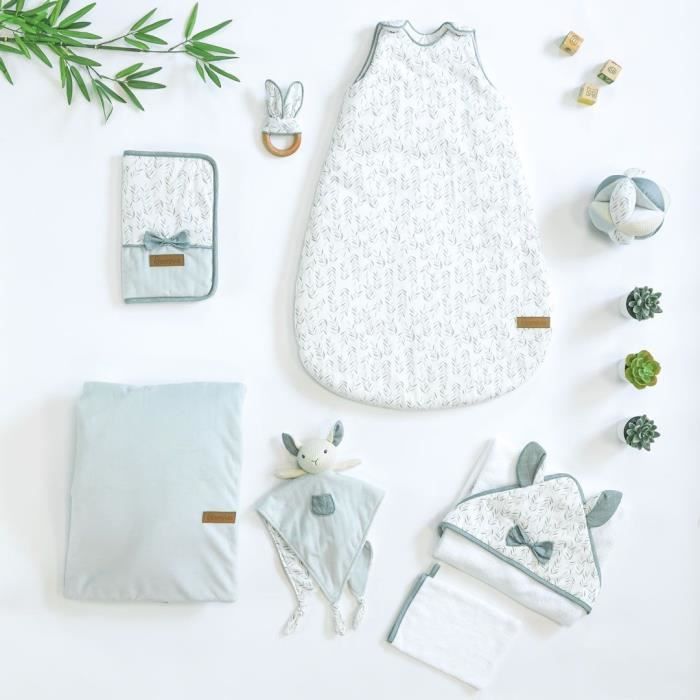 Nid d'ange esprit nature - blanc / vert - 80 cm