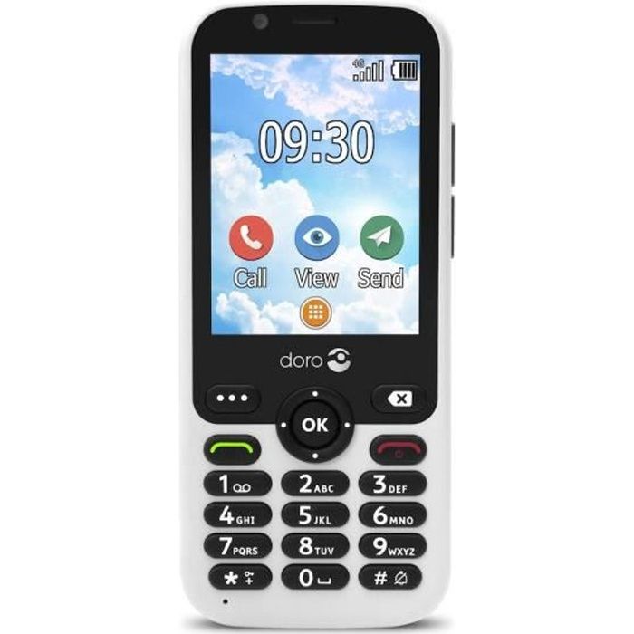 DORO 7010 Téléphone mobile - 4G LTE - MicroSD slot - GSM - 320 x 240 pixels - 3 MP - Blanc