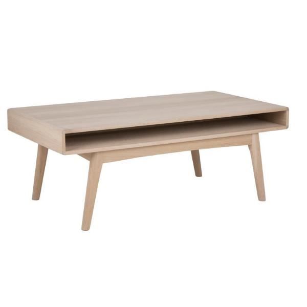 table basse - emob - merza - chêne massif - finition huilée - compartiment ouvert