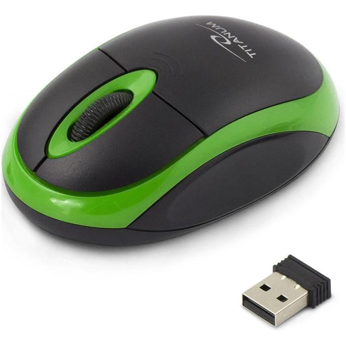 Souris Optique Sans Fil - TITANUM - VULTURE TM116G - 1000 DPI - 2.4 GHz - Vert