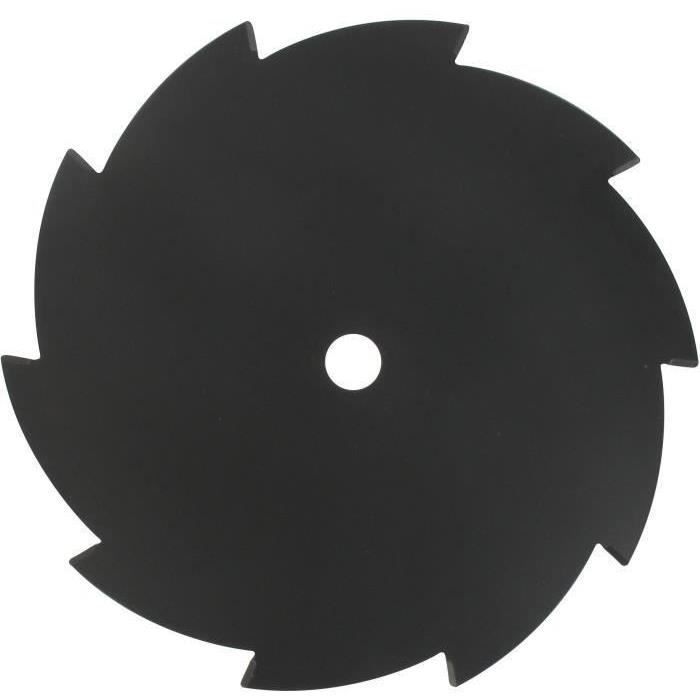 Lame plate 10 dents adaptable pour débroussailleuse - Coupe de 255mm, alésage: 20,0mm, épaisseur: 2,
