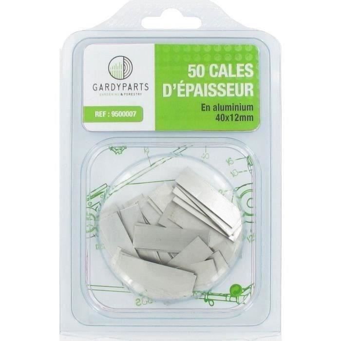 Jeu de 50 cales d'épaisseur pliables en aluminium (40x12mm) pour le maintien de vitres, panneaux pol