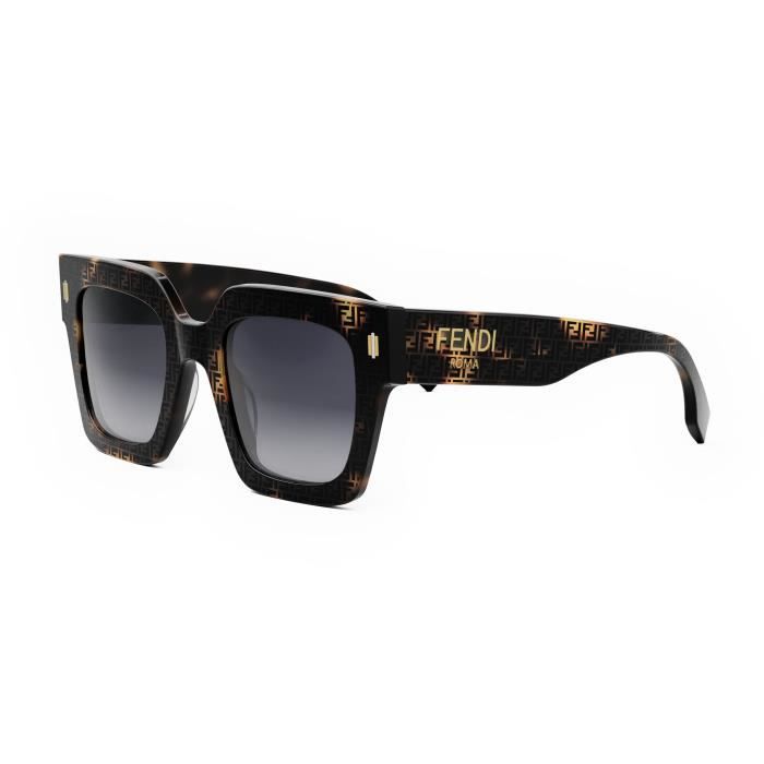 Lunettes de Soleil FENDI FE40101I Carre Femme HAVANA WITH PATTERN FF SMOKE Gris HAVANA WITH PATTERN FF SMOKE Achat Vente lunettes de soleil Femme Adulte Neuf Cdiscount