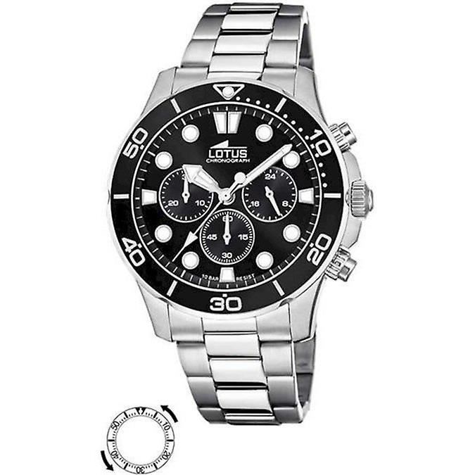 Montre Enfant LOTUS Acier Inoxydable Gris | Bracelet Cuir Blanc, étanche 5 Atm | Montre Fille Garçon Collection Junior