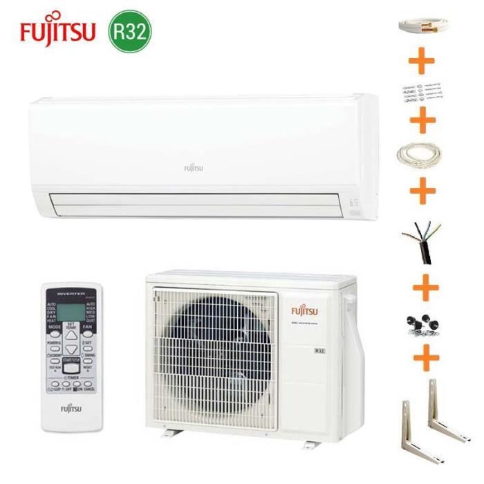 Climatiseur réversible Fujitsu ASY 50 UIKL gaz R32 5.2 kW + kit 3 — free download