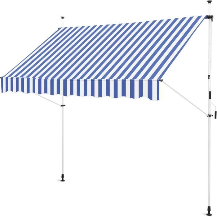 Store De Balcon Quick Star Beige 200x130 Cm - Protection Solaire Sans Perçage - Hauteur Réglable 200-290 Cm