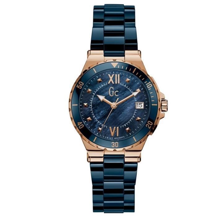 GC Femme 36mm Bracelet Céramique Bleu Quartz Analogique Montre Y42003L7 , -  Achat/vente montre Bleu - Cdiscount