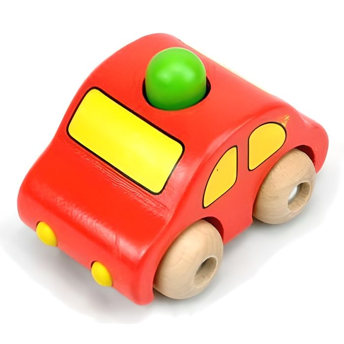 Vehicule Voiture Avec Klaxon Jouet D Eveil En Bois Pour Bebe Et Enfant 2 Ans Rouge Cdiscount Jeux Jouets