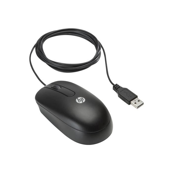 Souris filaire optique HP - Noir - 3 boutons - USB - 800 dpi