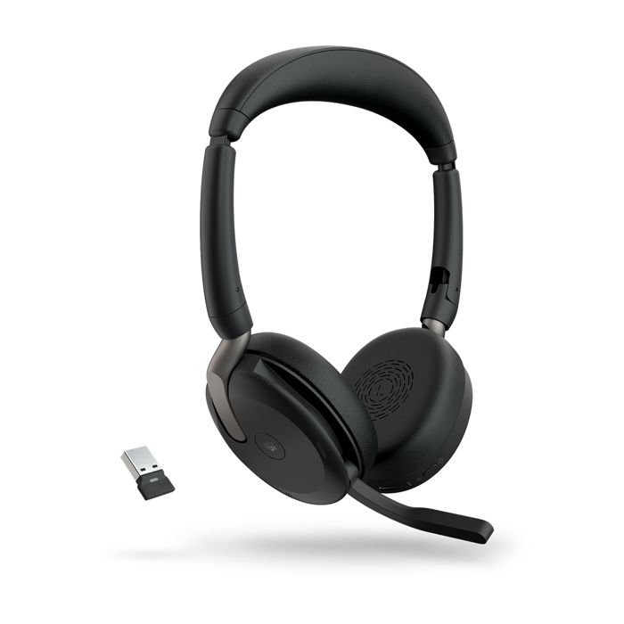 Jabra Evolve2 65 Flex MS Stereo - Micro-casque - supra-auriculaire - Bluetooth - sans fil - suppression active du bruit - USB-A -