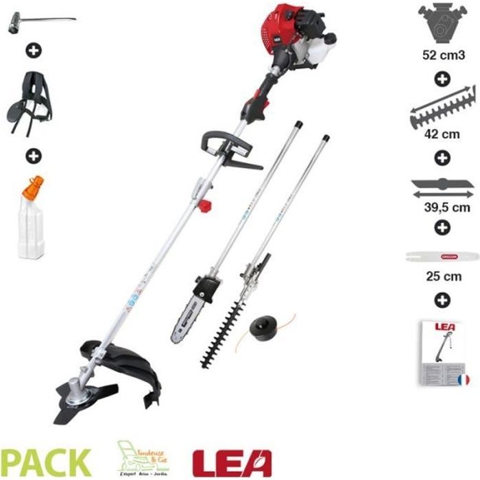 Debroussailleuse multifonctions thermique 4 en 1 52cc LEA LE26517DP