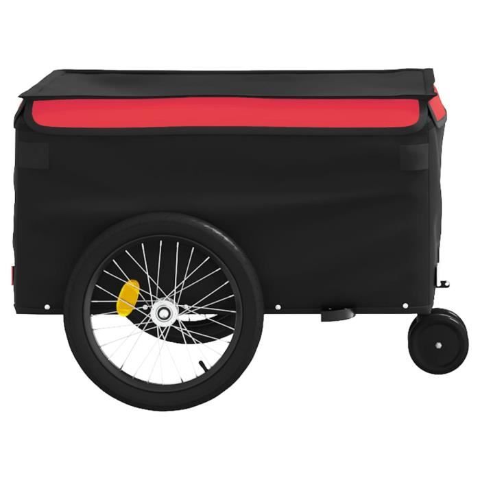 Mothinessto-Remorque de vélo noir et rouge 30 kg fer