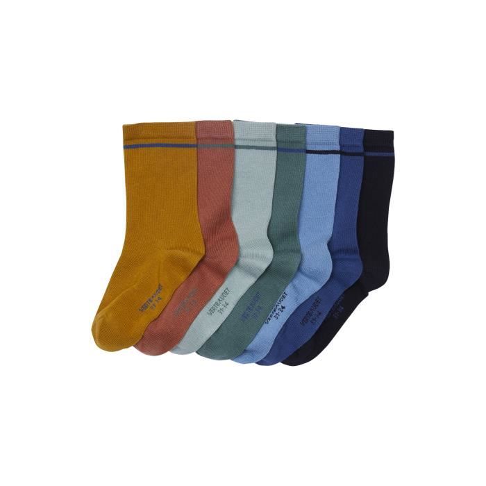 VERTBAUDET Lot de 7 paires de chaussettes garçon bleu 38-40 Bleu -  Cdiscount Prêt-à-Porter