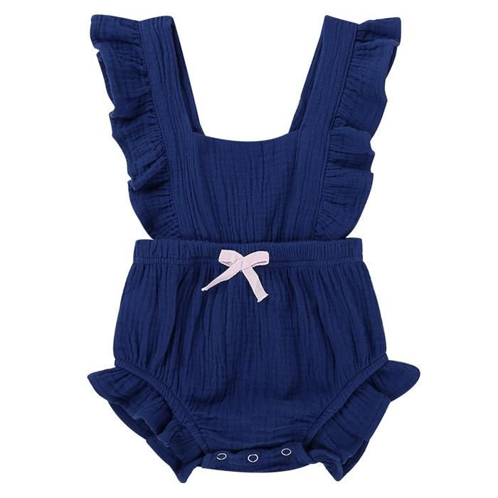 Combinaison Bebe Fille Body A Volants Combishort Ete Tenue Costume Photo 0 24 Mois Bleu Marine Bleu Marine Cdiscount Pret A Porter