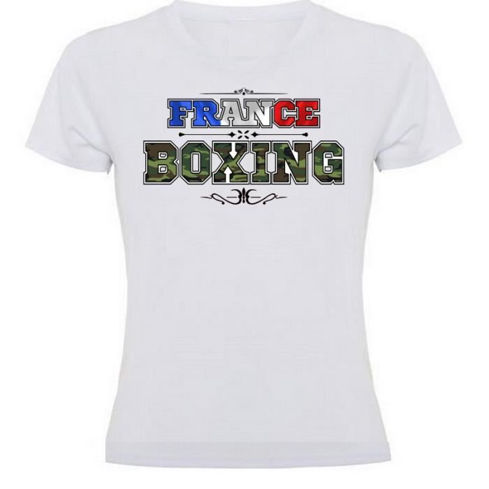 T-SHIRT FEMME SPORT BOXE - NOBLE ART - | TEE SHIRT SPORT BLANC \