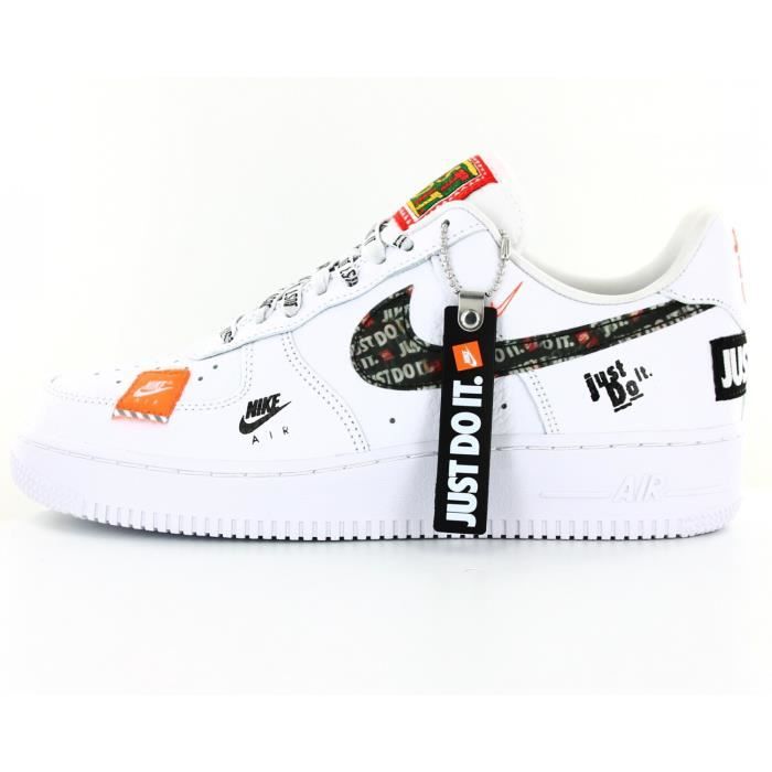 Nike-white-Baskets-air-Force-1-Just-Do-It femme et homme mixe ...