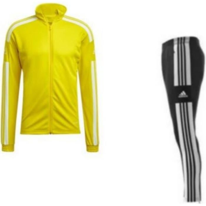 Jogging Homme Adidas Aerodry Jaune et Noir - Respirant - Manches longues - Multisport