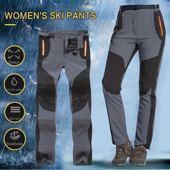 PANTALON DE SKI GO SPORT GRIS MOLLETONNE MIXTE T XL NEUF