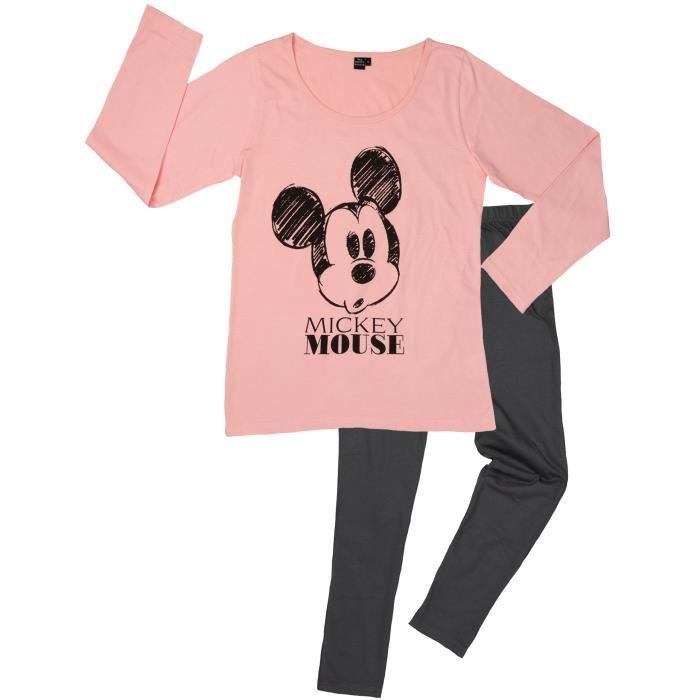 pyjama femme imprime mickey et minnie - disney rose pyjamas