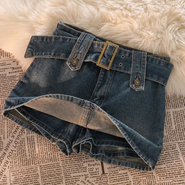 Mini jupe Circyy en Jean avec ceinture pour FRJABl Bleu Cdiscount Pret a Porter