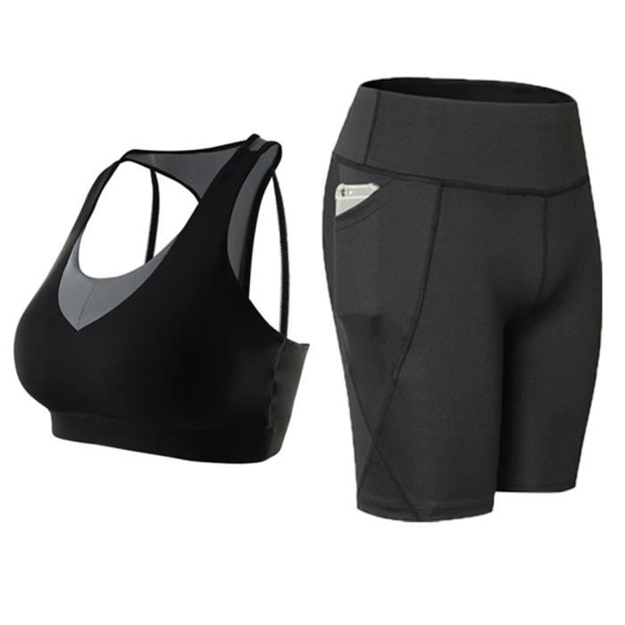 Ensemble Sport 2 Pièces Brassière Et Leggings - Tenue Fitness Yoga Décontractée - 10