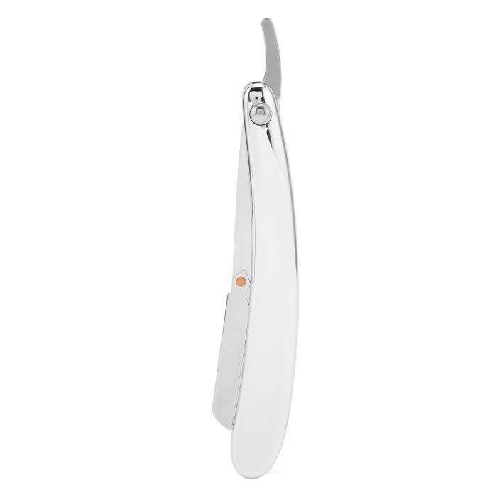 Rasoir de barbier à lame droite SRW avec système de clip - Résine blanche main image 0
