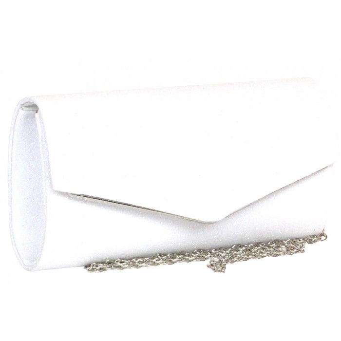 Pochette cérémonie-Nyls Création-Pochette Femme Blanche Strass Sac Soiree Mariage Minaudiere Celyst - Blanc