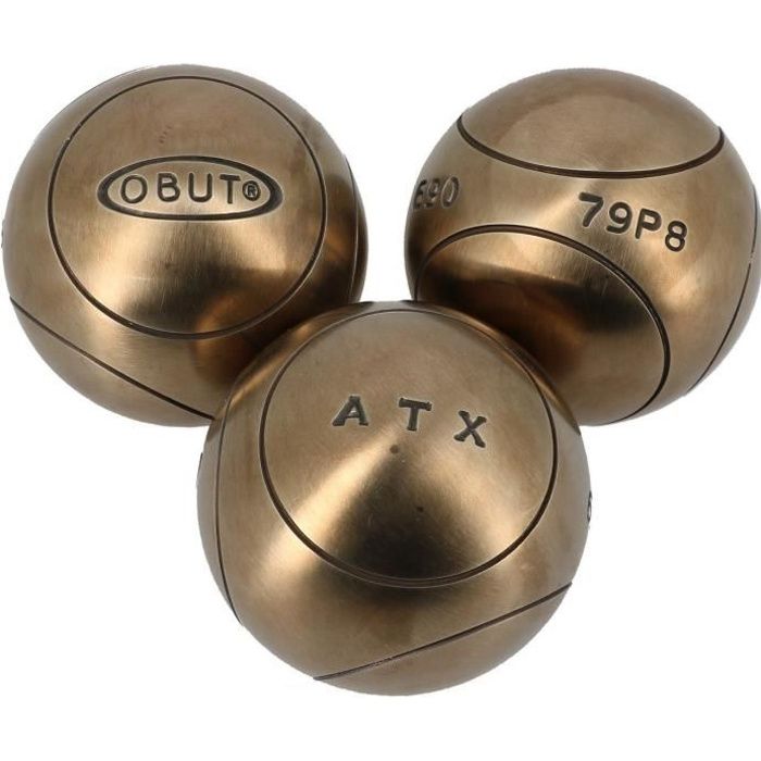 Boules de pétanque Atx competition 76mm 1 strie - Obut 710g Argent ...