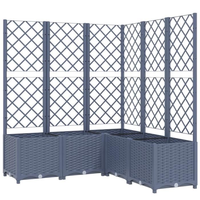 Test jardinière avec treillis vidaXL gris foncé Test jardinière avec treillis vidaXL gris foncé