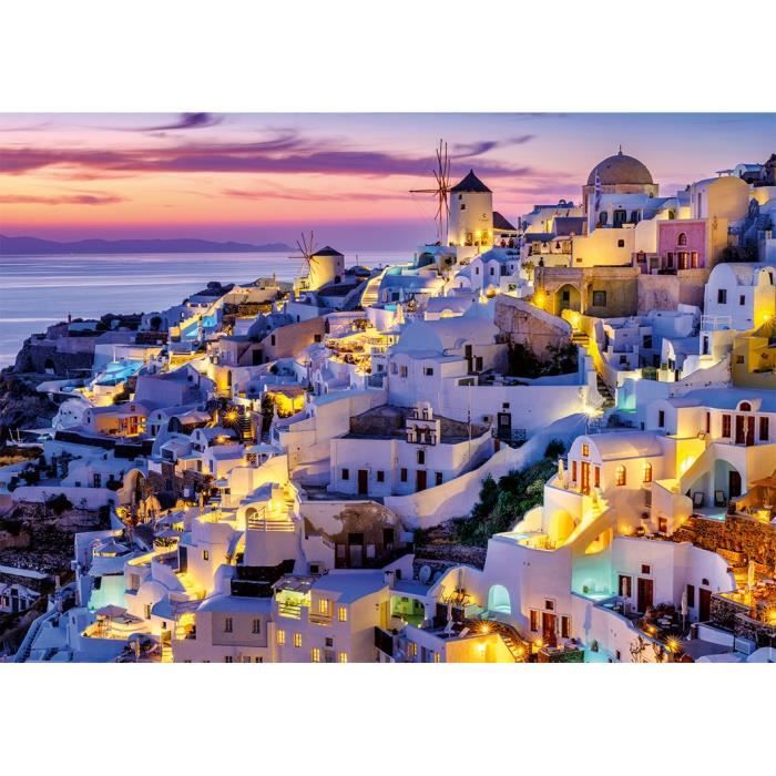 Puzzle 1500 pièces : Coucher de soleil sur Santorin Ravensburger Nathan