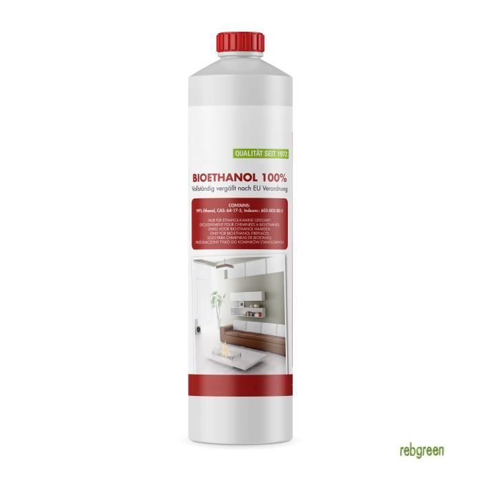 Lot 4x5L Bioéthanol Premium 100% - 20 Litres Combustible Cheminée Sans Odeur Ni Fumée