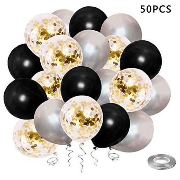 HOWAF 35 Ballons De Décoration Pour 50 Ans De Mariage – Latex Doré Et Confettis, Fête Noces D’or