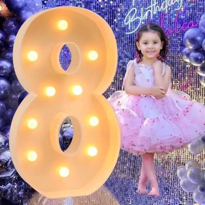 Chiffres Géants Lumineux à DEL De 70 Cm, Chiffres 8, Panneau Lumineux En Mosaïque, Lampes LED Pour La Saint-Valentin, Un Anniversaire, Noël, Le Nouvel An