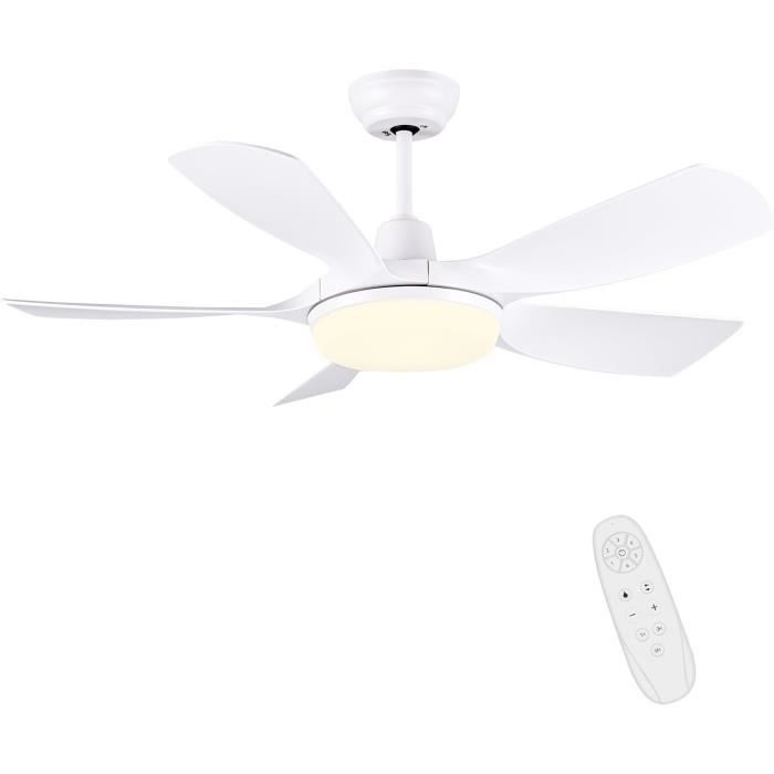 Ventilateur Plafond Avec Lumière Orthland - 106cm, Télécommande, Moteur DC Silencieux | 6 Vitesses