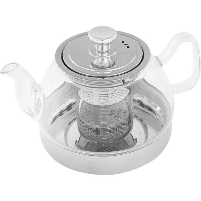 Théière En Verre Borosilicate IBILI 450 Ml Avec Filtre En Acier Inoxydable - Pour Infusion De Thé - Compatible Cuisinière Gaz, électrique, Vitrocéramique