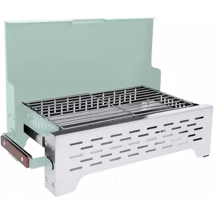 Barbecue Grill Portable Pliant Charbon De Bois En Acier Inoxydable