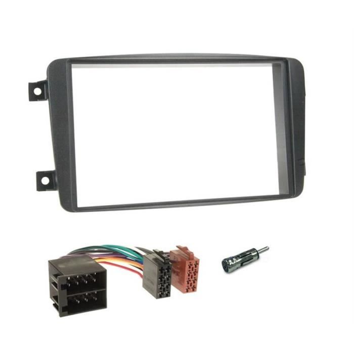 Kit Installation Radio Voiture Kit Montage Autoradio 2-DIN Pour Fiat Grande Punto - Facade Avec Bouches D'aération - Gris - Compatible Facade Autoradio Gris Aérations