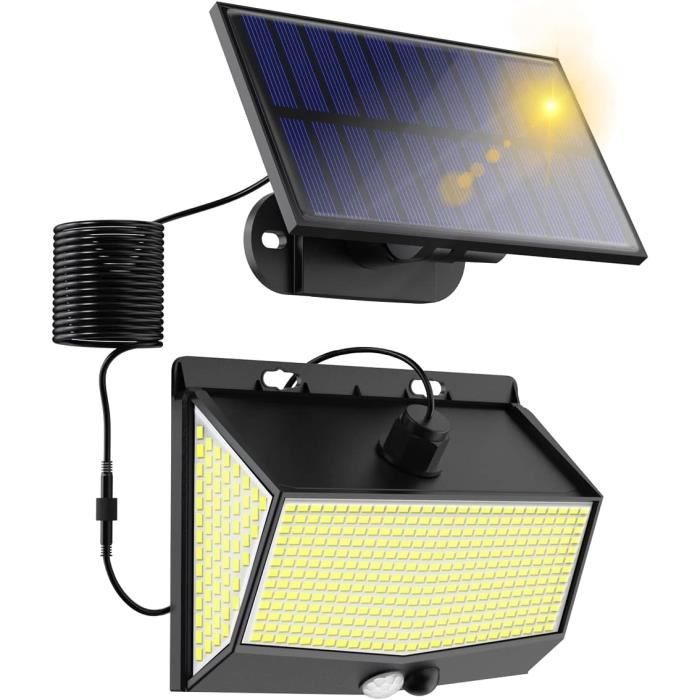 Lampe solaire exterieur, TYRESES Lampe solaire avec Detecteur Mouvement,  229 LED, 3 modes d'éclairage,Etanche IP65 eclairage solaire - Cdiscount  Maison
