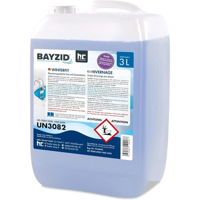 Produit Hivernage Piscine BAYZID 2x3L - Anti-Algues, Anti-Calcaire, Protection Hiver