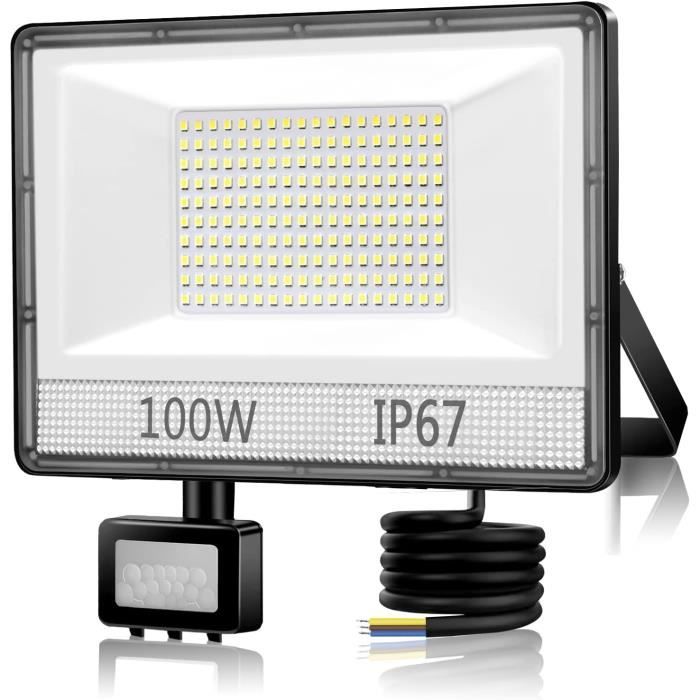 Projecteur LED extérieur avec détecteur de mouvement 50W - CHICHENG - 72 LEDs - IP67 étanche