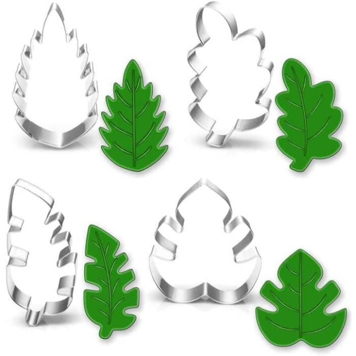 Lot De 4 Emporte-pièces Feuilles D'Érable, Chêne, Tilleul - Découpe Pâte à Sucre & Biscuits