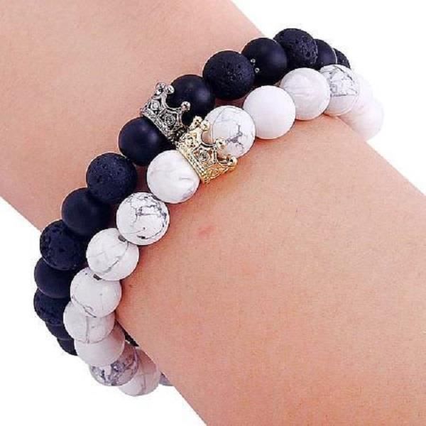 Les couples roi reine couronne Bracelets amitié réglable LOVE distance Bracelets